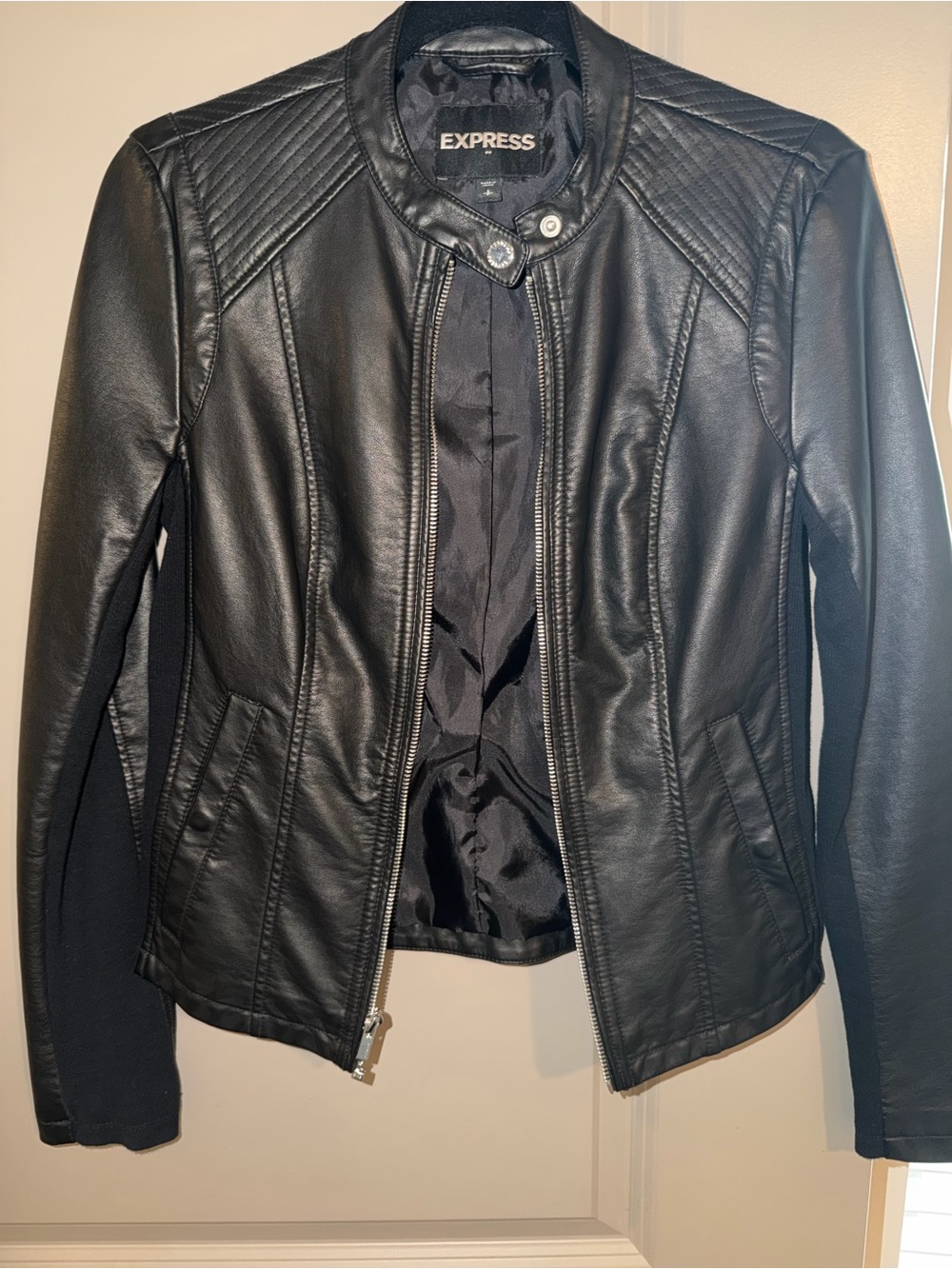 Black leather jacket